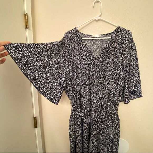 Keluummi micro Floral Maxi Wrap Dress Empire Waist flutter ruffle v neck plus 24 - Picture 6 of 14